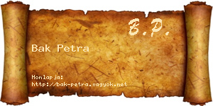 Bak Petra névjegykártya
