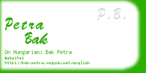 petra bak business card